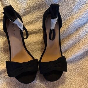 torrid Black Bow Ankle-Strap Heels